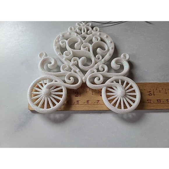 White Christmas Carriage Ornament - Picture 7 of 10